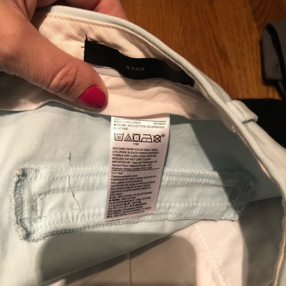 Banana Republic Ryan Pants Light Blue Petite Size 10 Chinos Casual Chic Coastal - Picture 3 of 5